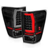 Black housing LED taillights for Nissan Titan with red light bars upgrade