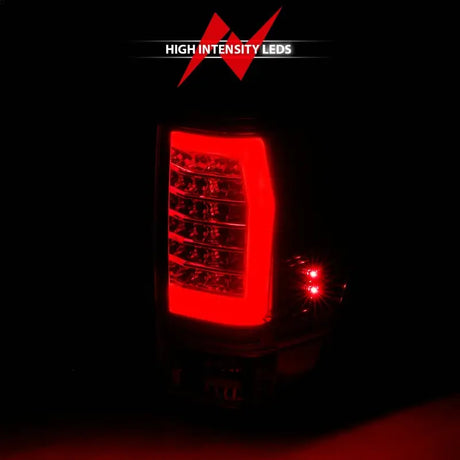 Red LED tail lights for Nissan Titan with chrome housing and clear lens upgrade