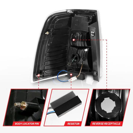 ANZO 07-17 Ford Expedition LED Taillights w/ Light Bar Black Housing Clear Lens - Truck & Automotive