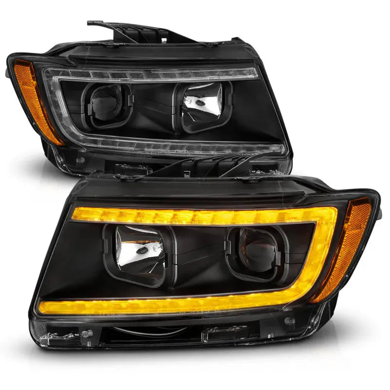 ANZO 111568 ANZO 11-13 Jeep Grand Cherokee (Factory Halogen Only) Projector Headlights w/Light Bar Swtchbk Black
