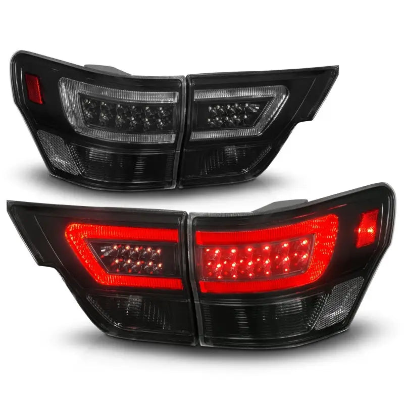 Black LED tail lights for Jeep Grand Cherokee, with off and red illuminated modes