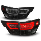 Black LED tail lights for Jeep Grand Cherokee, with off and red illuminated modes