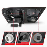 Automotive tail light assembly with connectors for Jeep Grand Cherokee LED taillights