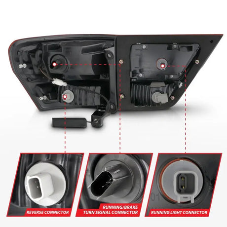 Automotive tail light assembly with connectors for Jeep Grand Cherokee LED taillights