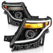 ANZO 11-15 Ford Explorer (w/Factory Halogen HL Only) Projector Headlights w/Light Bar Black Housing - Truck & Automotive
