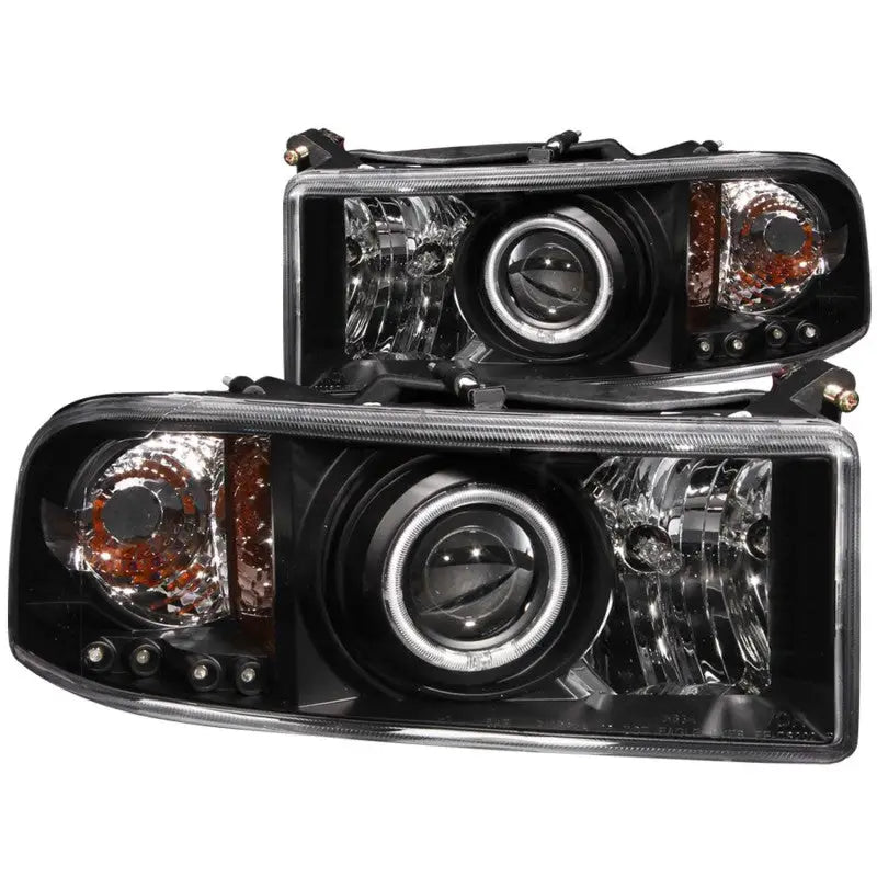 ANZO 111065 ANZO 1994-2001 Dodge Ram Projector Headlights w/ Halo Black