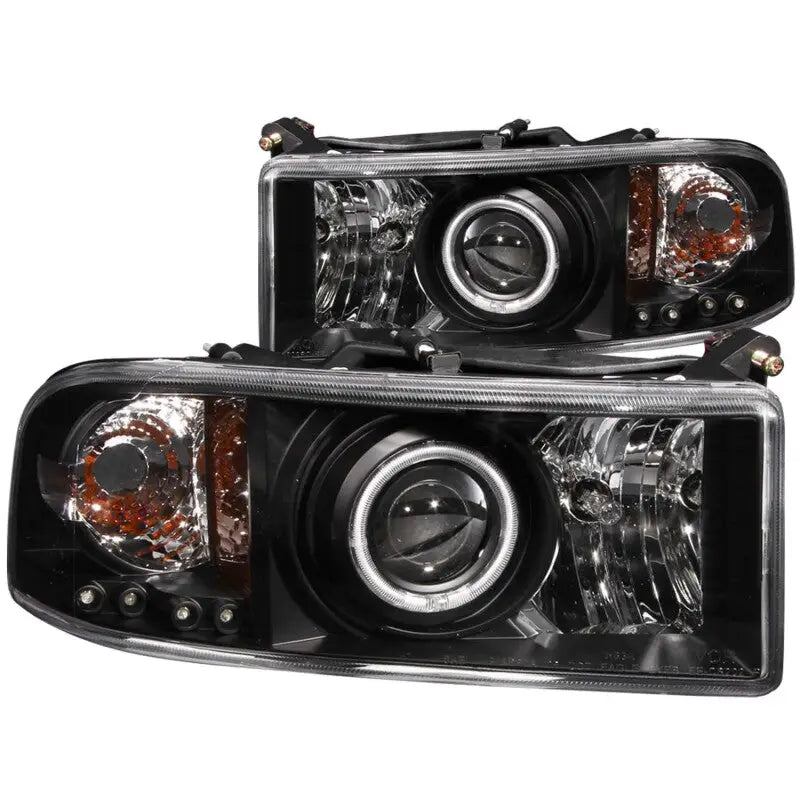 ANZO 111065 ANZO 1994-2001 Dodge Ram Projector Headlights w/ Halo Black