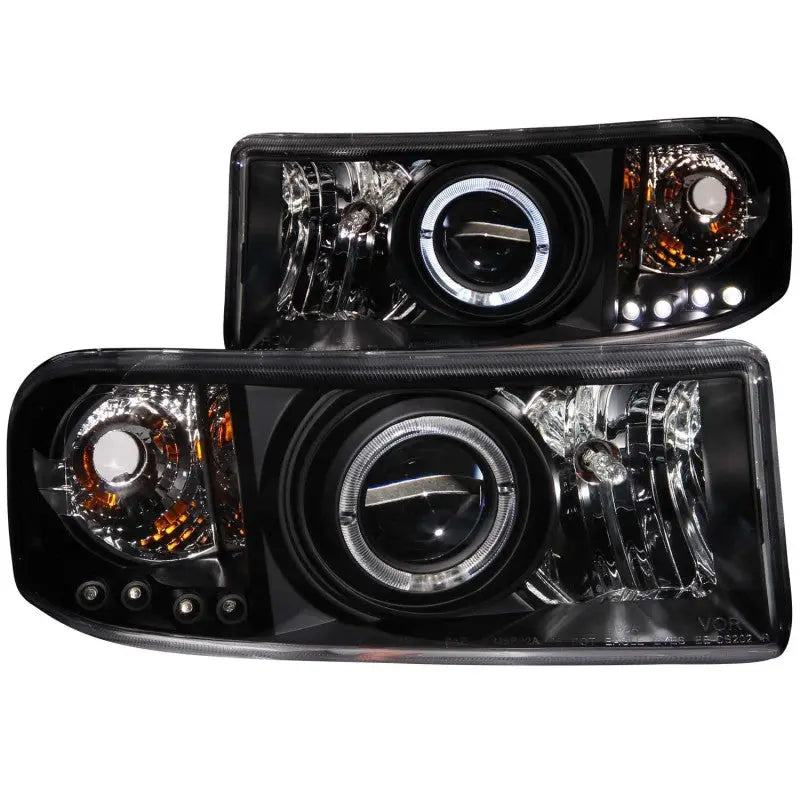 ANZO 111196 ANZO 1994-2001 Dodge Ram Projector Headlights w/ Halo Black
