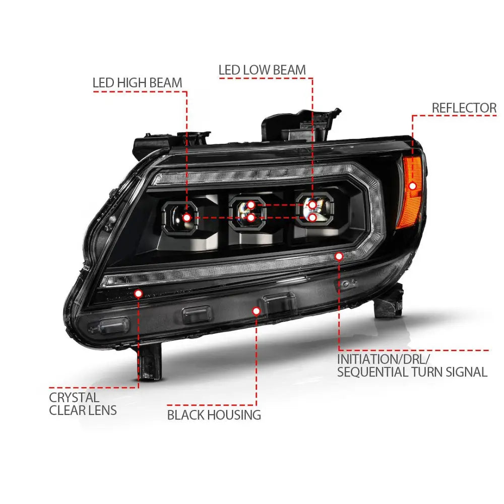 Anzo Simple Plug And Play Installation Headlight Assembly 111634 - Chevy Colorado 15-22 Full Led Proje