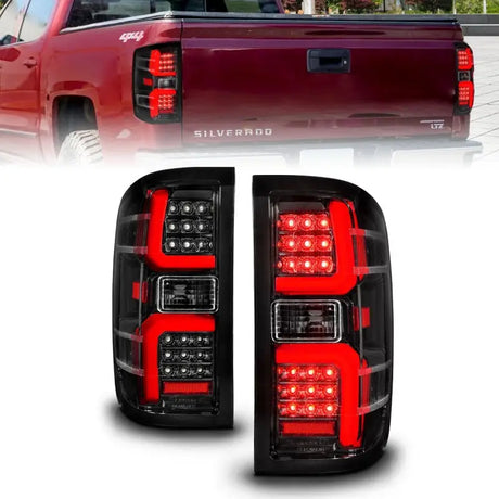 ANZO 15-19 Chevrolet Silverado 2500 HD/3500 HD LED Taillight w/ Sequential Black Housing/Clear Lens - Truck & Automotive