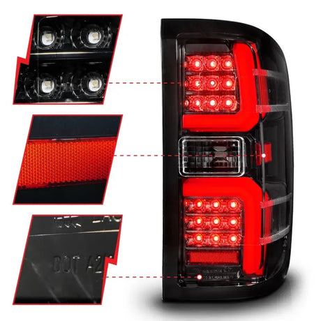 ANZO 15-19 Chevrolet Silverado 2500 HD/3500 HD LED Taillight w/ Sequential Black Housing/Clear Lens - Truck & Automotive