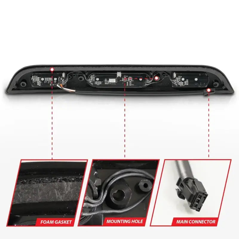 ANZO 15-20 Ford F-150 - F-450 LED Third Brake Light - Black Housing/Smoke Lens - Truck & Automotive