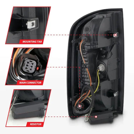 Black truck tail light assembly for GMC Canyon LED tail lights with smoke lens