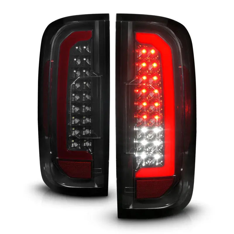 ANZO 311435 ANZO 15-21 GMC Canyon Full LED Tail Lights w/ Red Lightbar Black Housing Smoke Lens