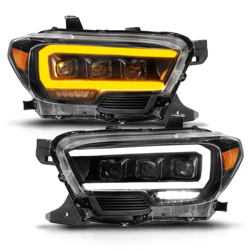 ANZO 111563 ANZO 16-22 Toyota Tacoma LED Projector Headlights w/ Light Bar Sequential Black Housing w/Initiation