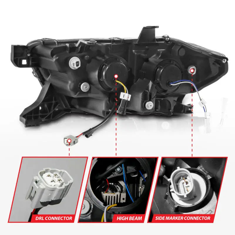 ANZO 111563 ANZO 16-22 Toyota Tacoma LED Projector Headlights w/ Light Bar Sequential Black Housing w/Initiation