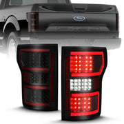ANZO 311314 ANZO 18-19 Ford F-150 LED Taillight Black Housing Clear Lens Red Light Bar W/Sequential