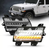 ANZO 18-19 Jeep Wrangler JL Halogen Chrome Clear w/ Sequential Signal 