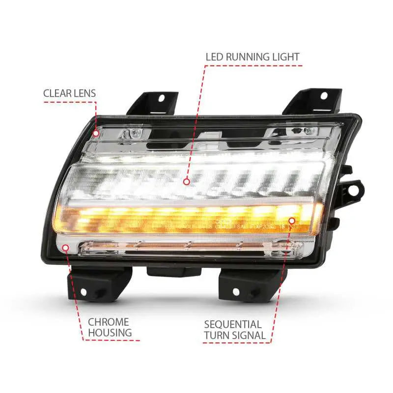 ANZO 18-19 Jeep Wrangler JL Halogen Chrome Clear w/ Sequential Signal 