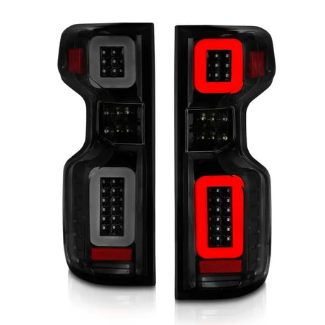 Anzo 19-21 Chevy Silverado Work TruckFull LED Tailights Black Housing Smoke Lens G2 (w/C Light Bars) - Truck &