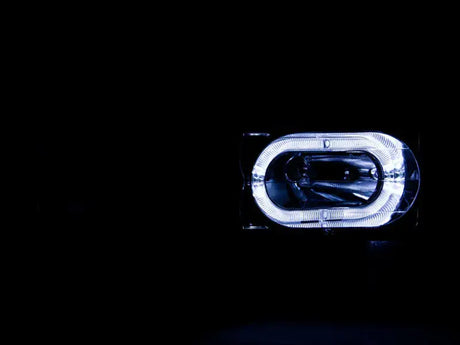 ANZO 1988-1998 Chevrolet C1500 Crystal Headlights Carbon w/ Halo - Truck & Automotive