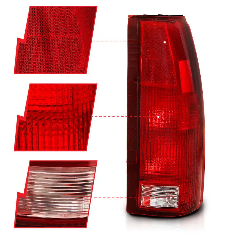 ANZO 311301 ANZO 1988-1999 Chevy C1500 Taillight Red/Clear Lens (OE Replacement)