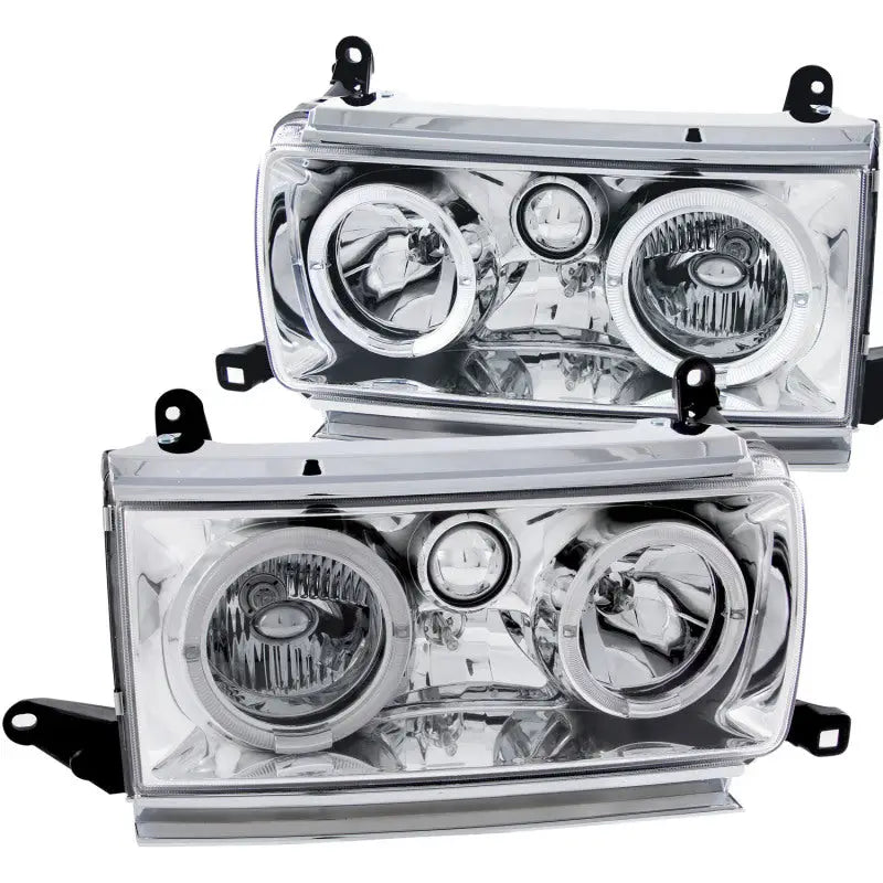 ANZO 111092 ANZO 1991-1994 Toyota Land Cruiser Crystal Headlights w/ Halo Chrome