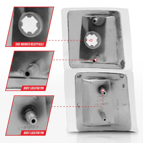 ANZO 1994-1998 Chevrolet Blazer Corner Lights Clear Lens w/ Amber Reflector - Truck & Automotive