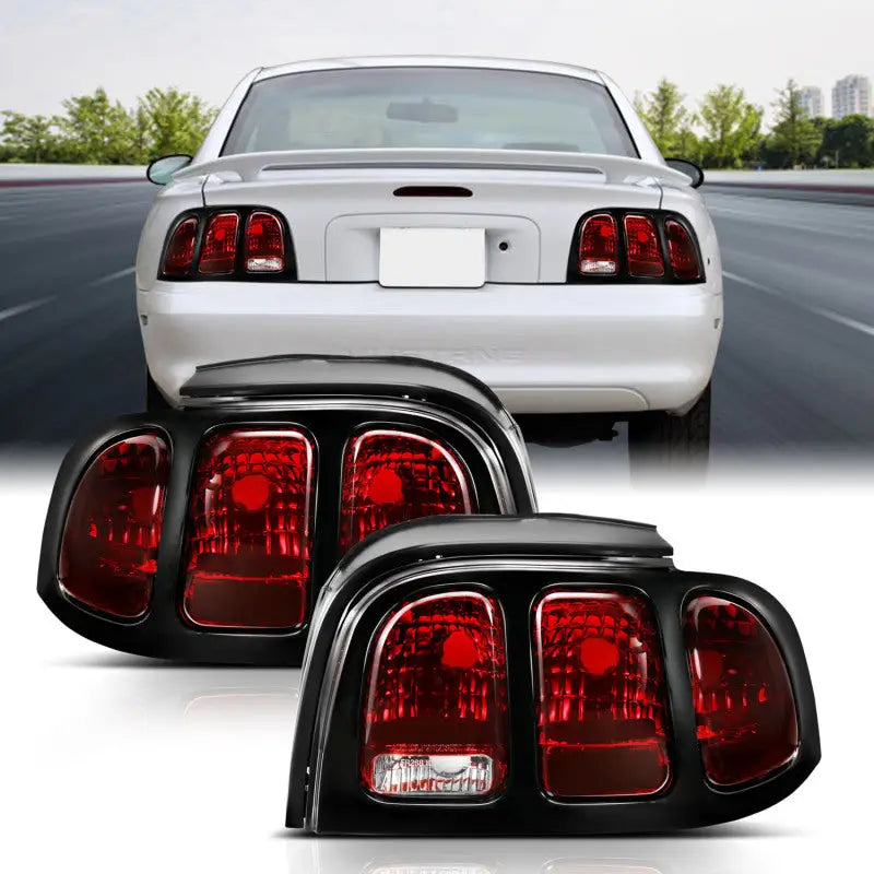 ANZO 321350 ANZO 1994-1998 Ford Mustang Taillight Dark Red Lens (OE Style)
