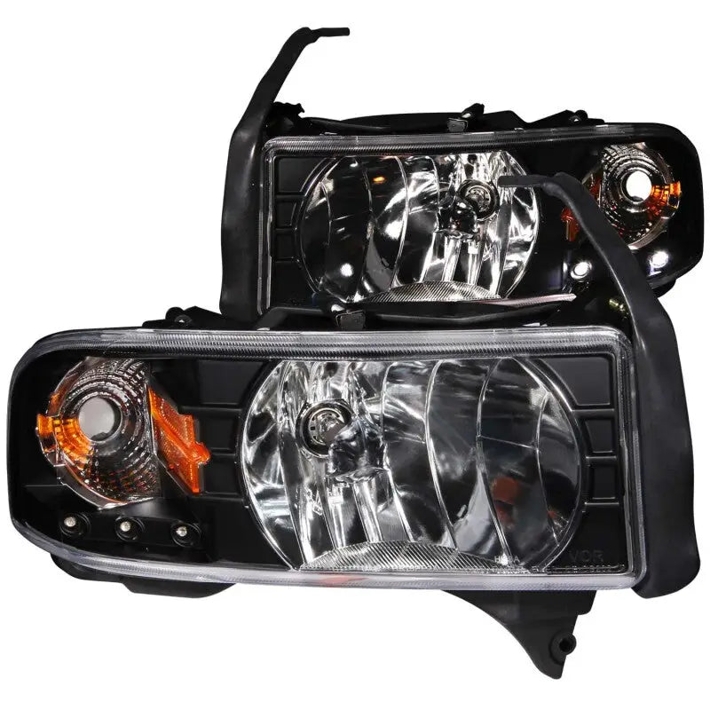 ANZO 111205 ANZO 1994-2001 Dodge Ram Crystal Headlights Black w/ LED