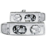 ANZO 1995-2005 Chevrolet Astro Van Crystal Headlights Chrome 1pc - Truck & Automotive