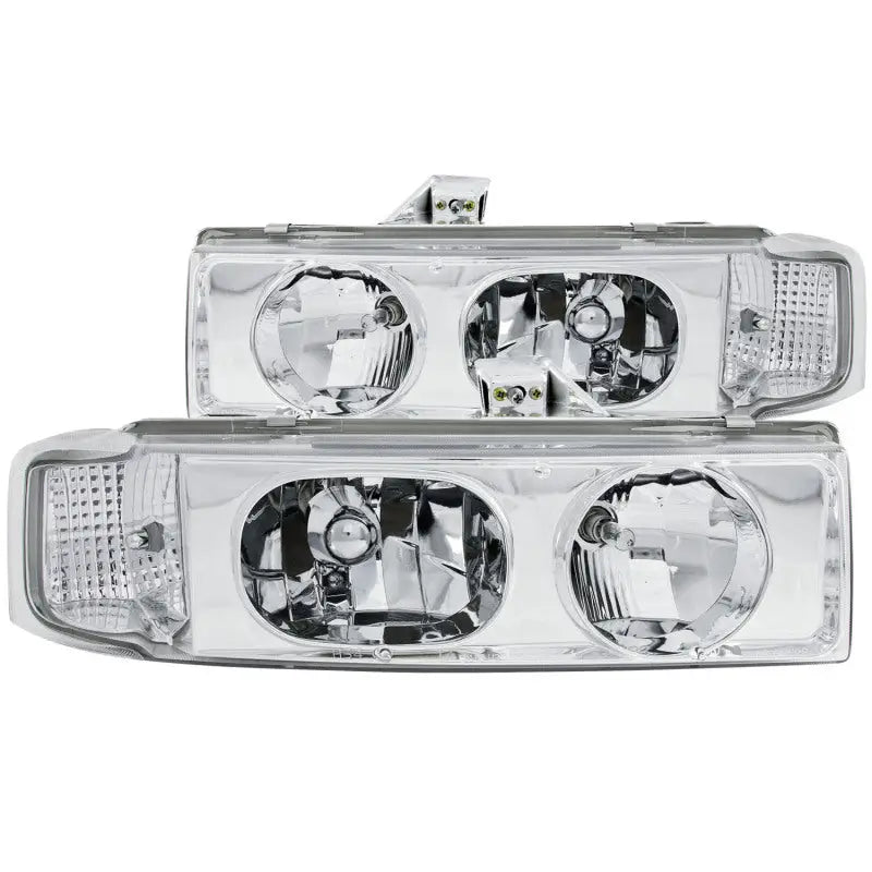 ANZO 1995-2005 Chevrolet Astro Van Crystal Headlights Chrome 1pc - Truck & Automotive