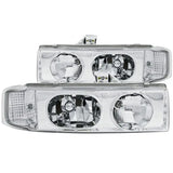 ANZO 1995-2005 Chevrolet Astro Van Crystal Headlights Chrome 1pc - Truck & Automotive