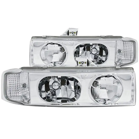 ANZO 1995-2005 Chevrolet Astro Van Crystal Headlights Chrome 1pc - Truck & Automotive