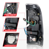 ANZO 1997-2003 Ford F-150 LED Tail Lights w/ Light Bar Black Housing Smoke Lens - Truck & Automotive