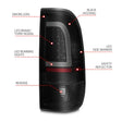 ANZO 1997-2003 Ford F-150 LED Tail Lights w/ Light Bar Black Housing Smoke Lens - Truck & Automotive