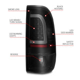 ANZO 1997-2003 Ford F-150 LED Tail Lights w/ Light Bar Black Housing Smoke Lens - Truck & Automotive