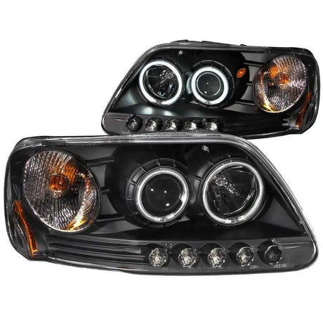 ANZO ANZO 1997-2003 Ford F-150 Projector Headlights w/ Halo Black (CCFL)