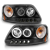 ANZO 1997-2003 Ford F-150 Projector Headlights w/ Halo Black (CCFL) 