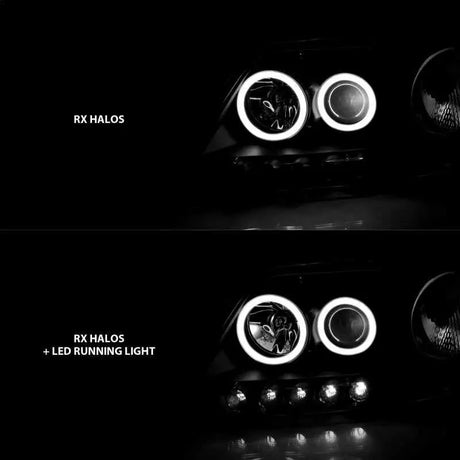 ANZO 1997-2003 Ford F-150 Projector Headlights w/ Halo Black (CCFL) 