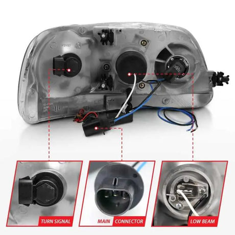 ANZO 1997-2003 Ford F-150 Projector Headlights w/ Halo Black (CCFL) 
