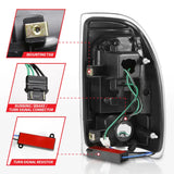 Automotive tail light assembly with wiring for Dodge Dakota LED taillights black housing