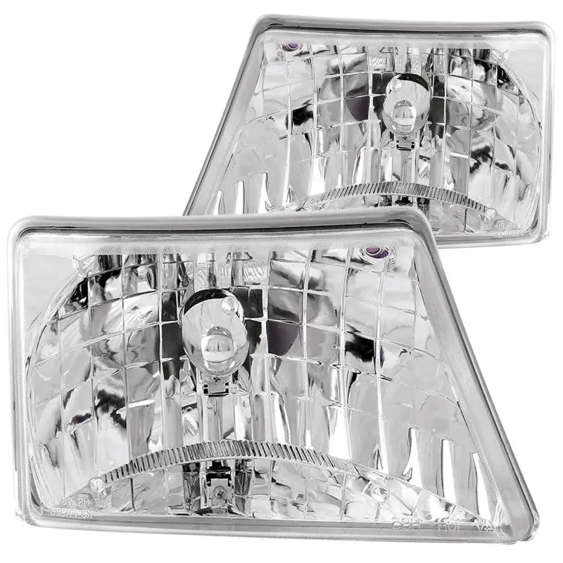 ANZO 1998-2000 Ford Ranger Crystal Headlights Chrome - Truck & Automotive