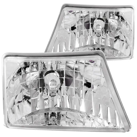 ANZO 1998-2000 Ford Ranger Crystal Headlights Chrome - Truck & Automotive