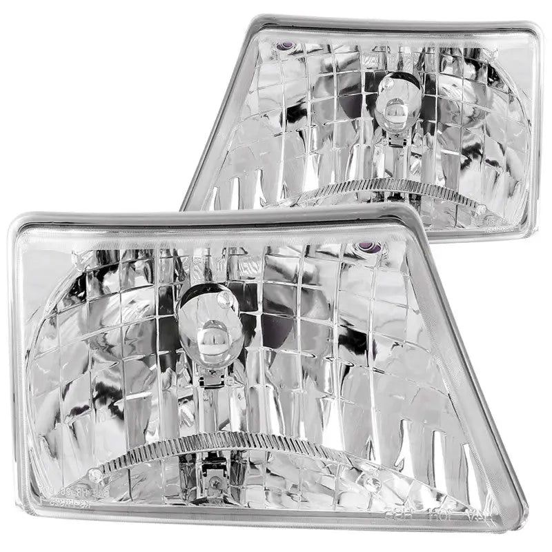 ANZO 1998-2000 Ford Ranger Crystal Headlights Chrome - Truck & Automotive