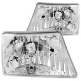 ANZO 1998-2000 Ford Ranger Crystal Headlights Chrome - Truck & Automotive