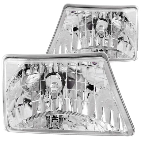 ANZO 1998-2000 Ford Ranger Crystal Headlights Chrome - Truck & Automotive