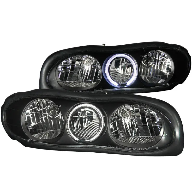 ANZO 1998-2002 Chevrolet Camaro Crystal Headlights w/ Halo Black - Truck & Automotive