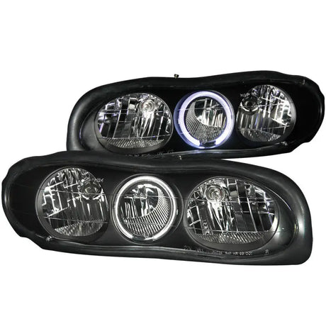 ANZO 1998-2002 Chevrolet Camaro Crystal Headlights w/ Halo Black - Truck & Automotive
