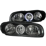 Black Chevrolet Camaro crystal headlights with halo rings for a sleek look